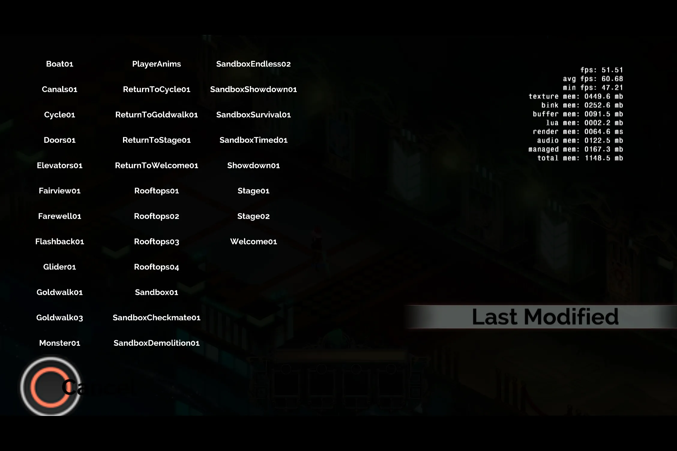 A screenshot of the developer map select window